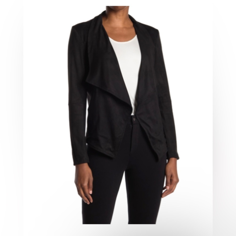 BB DAKOTA STEVE MADDEN HIGH LINE DRAPE BLACK FAUX SUEDE JACKET POCKET NWT XXL​​​